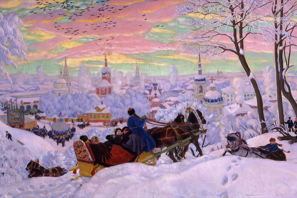 Boris Kustodiev, "Người trượt tuyết", 1919
