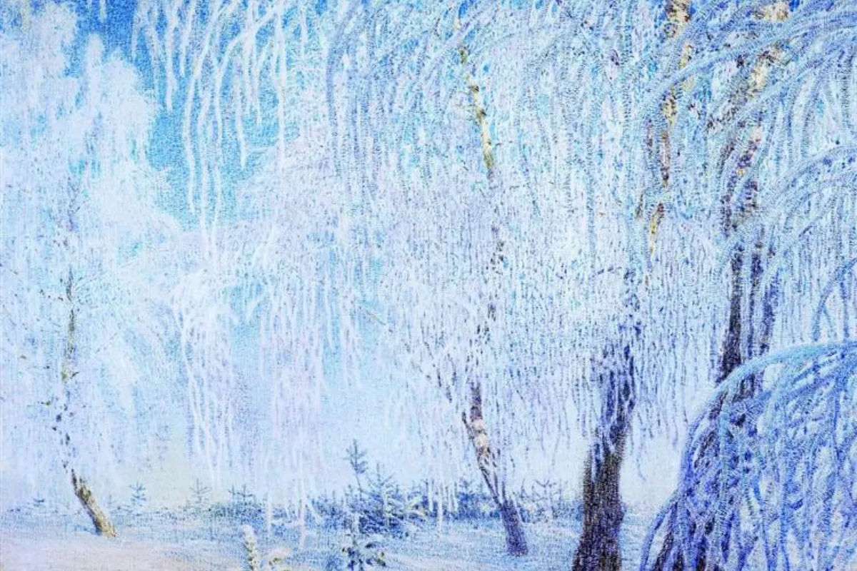Igor Grabar với bức tranh Phong Cảnh Mùa Đông "Luxurious Frost", 1941