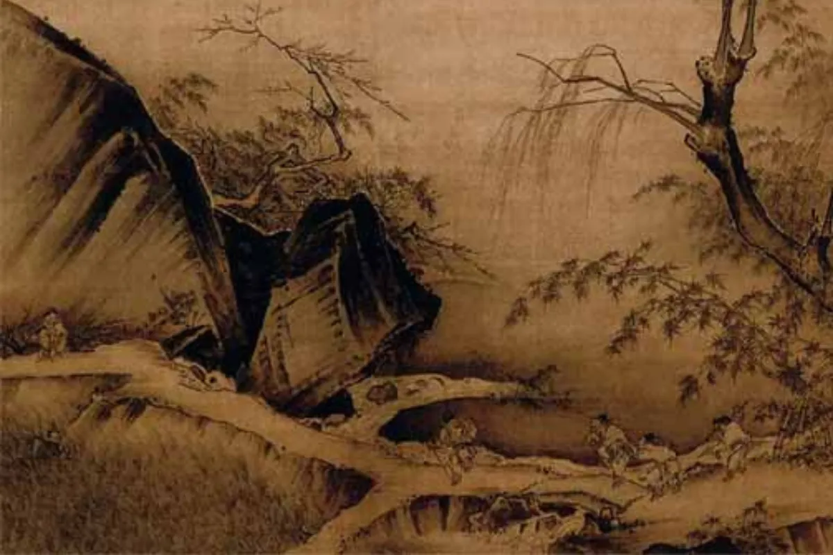 Một phần của bức tranh Khiêu vũ và ca hát (những người nông dân đi làm về), thế kỷ 13, Nam Tống (Dancing and Singing) - Ma Yuan