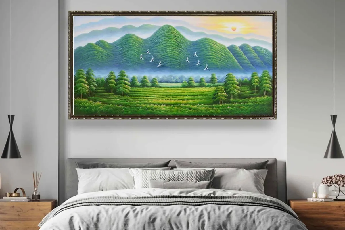 Treo tranh Phong Cảnh núi rừng ở phòng ngủ