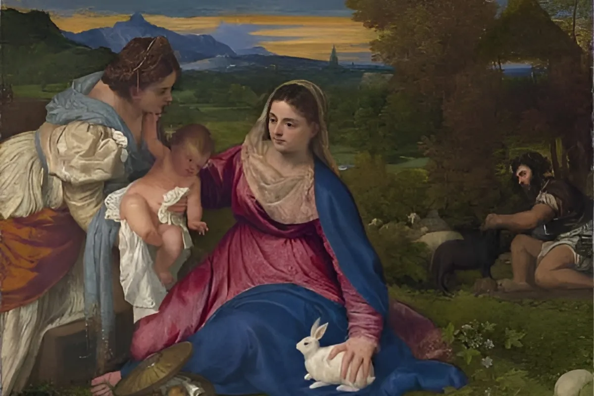 Tranh trinh nữ của thỏ trắng (La Vierge au Lapin à la Loupe) - Titian