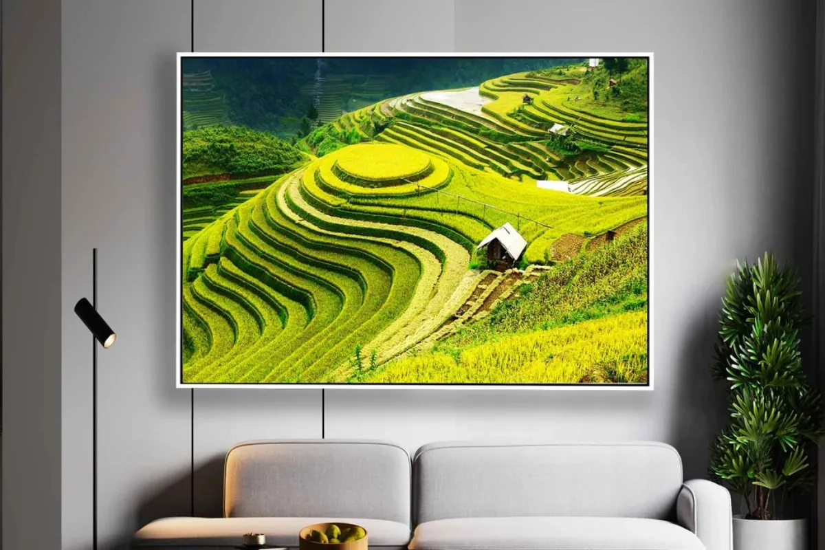 Cách treo tranh vẽ Phong Cảnh quê hương đẹp